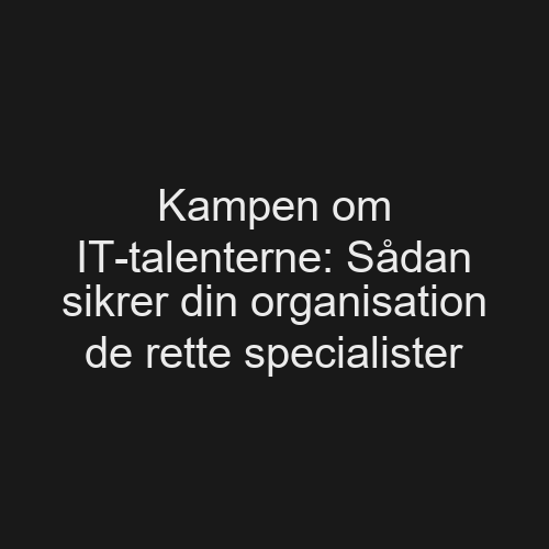 Kampen om IT-talenterne: Sådan sikrer din organisation de rette specialister